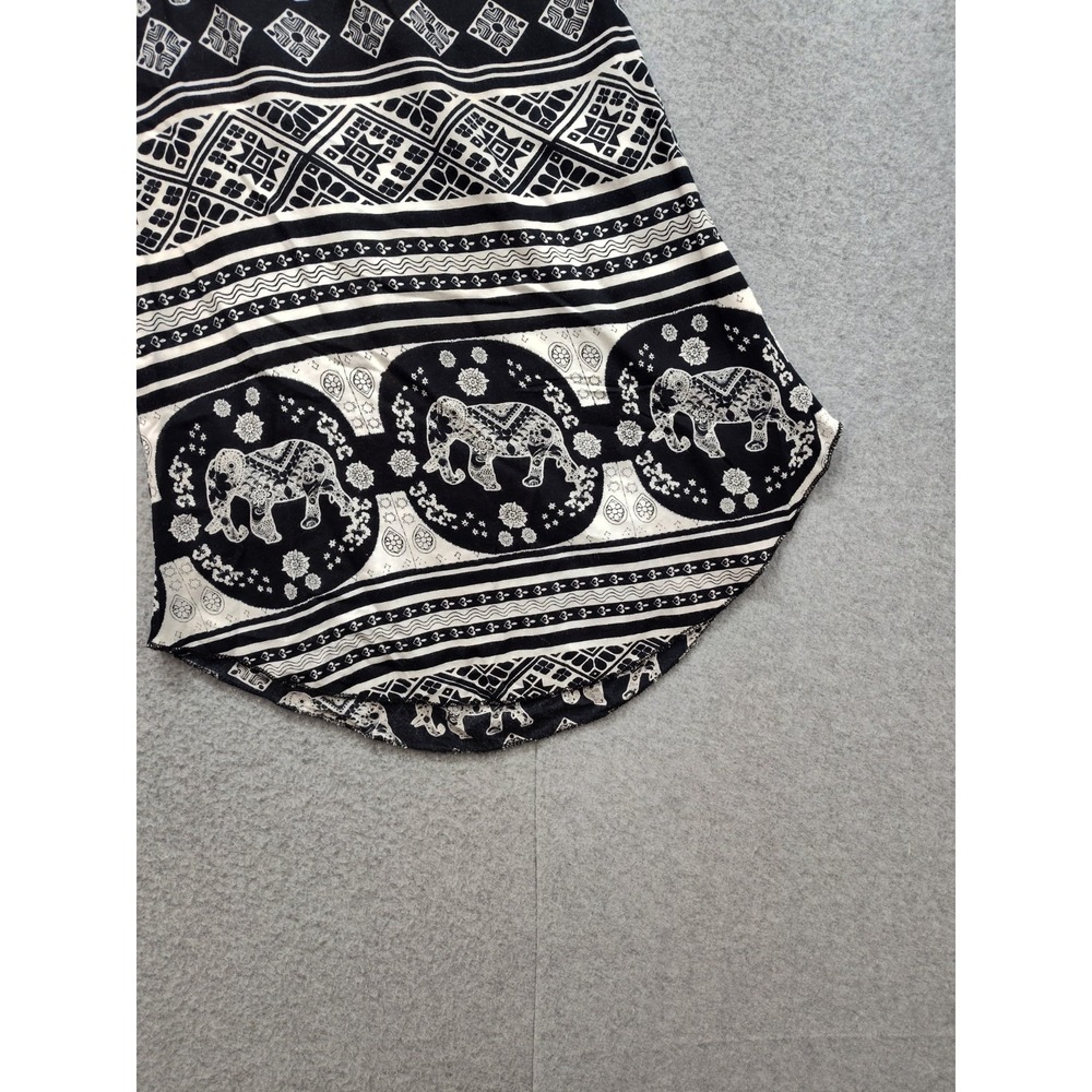 Fashion Nova Women Pant‎ L Black White Animal Print Wide Leg Bohemian Pull On - Picture 5 of 15
